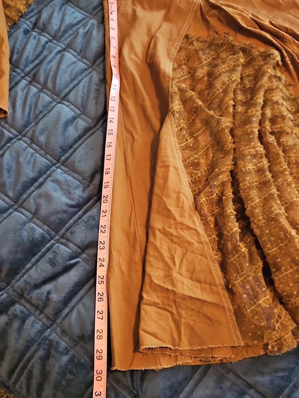 We The Free Great Escape Wide Leg Jeans | Rust Brown | Lace Inset | Size 29 - Picture 9 of 11